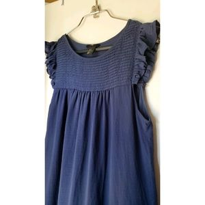 NWOT H&M Ruffle Sleeve Blue Dress